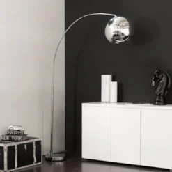 Maisons Du Monde Lampadaires Lampadaire En Métal Chromé H 200 Cm -Luminaires Soldes 202 lampadaire en metal chrome h 200 cm 1000 16 39 130542 5