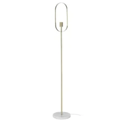Maisons Du Monde Lampadaires Lampadaire En Métal Doré Et Marbre Blanc H160