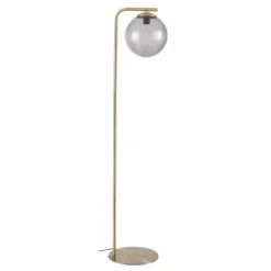 Maisons Du Monde Lampadaires Lampadaire En Métal Doré Globe En Verre Fumé H146