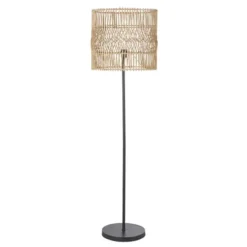 Maisons Du Monde Lampadaires Lampadaire En Métal Et Abat-jour En Rotin Beige H154
