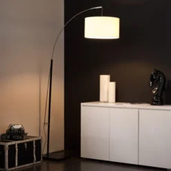 Maisons Du Monde Lampadaires Lampadaire En Métal Et Coton Blanc H 202 Cm -Luminaires Soldes 202 lampadaire en metal et coton blanc h 202 cm 1000 2 9 138671 5