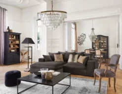 Maisons Du Monde Lampadaires Lampadaire En Métal Et Sapin Avec Abat-jour En Coton Noir H158 -Luminaires Soldes 202 lampadaire en metal et sapin avec abat jour en coton noir h158 1000 12 25 130487 14