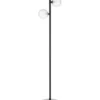 Wadiga Lampadaires Lampadaire En Métal Noir 2 Globes En Verre H130cm