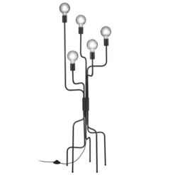 Trio Lampadaires Lampadaire En Métal Noir