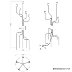 Trio Lampadaires Lampadaire En Métal Noir -Luminaires Soldes 202 lampadaire en metal noir 42