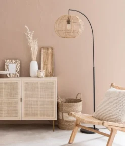 Maisons Du Monde Lampadaires Lampadaire En Métal Noir Et Coton Beige H166 -Luminaires Soldes 202 lampadaire en metal noir et coton beige h166 1000 11 29 201257 3