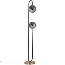Maisons Du Monde Lampadaires Lampadaire En Métal Noir Et Globes En Verre Doré H130 -Luminaires Soldes 202 lampadaire en metal noir et globes en verre dore h130 1000 9 33 223729 2
