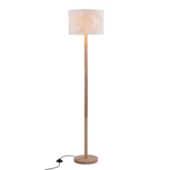 Rendez Vous Déco Lampadaires Lampadaire En Papier Blanc Et Bois D'hévéa -Luminaires Soldes 202 lampadaire en papier blanc et bois d hevea 2