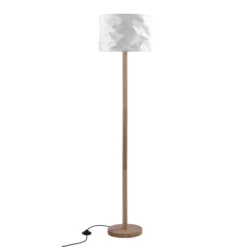 Rendez Vous Déco Lampadaires Lampadaire En Papier Blanc Et Bois D'hévéa