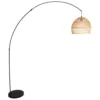 Maisons Du Monde Lampadaires Lampadaire En Rotin Tressé Et Métal Noir H.191cm -Luminaires Soldes 202 lampadaire en rotin tresse et metal noir h 191cm 1000 8 4 165316 1