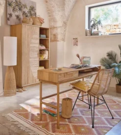 Maisons Du Monde Lampadaires Lampadaire En Tiges De Rotin Et Abat-jour En Lin Blanc H140 -Luminaires Soldes 202 lampadaire en tiges de rotin et abat jour en lin blanc h140 1000 14 40 224023 2