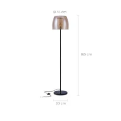 Rendez Vous Déco Lampadaires Lampadaire En Verre Fumé, Marbre Et Métal Noir -Luminaires Soldes 202 lampadaire en verre fume marbre et metal noir 3