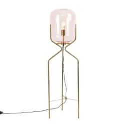 QAZQA Lampadaires Lampadaire En Verre Rose