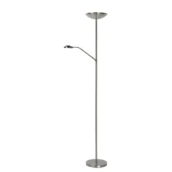 Lucide Lampadaires Lampadaire LED Avec Liseuse Métal Argent H180cm -Luminaires Soldes 202 lampadaire led avec liseuse metal argent h180cm 3