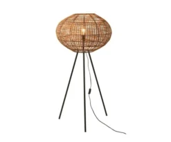 Meubles & Design Lampadaires Lampadaire Tendance En Rotin Et Métal -Luminaires Soldes 202 lampadaire tendance en rotin et metal 2