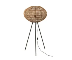 Meubles & Design Lampadaires Lampadaire Tendance En Rotin Et Métal
