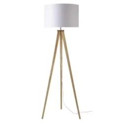 Maisons Du Monde Lampadaires Lampadaire Trépied En Frêne Et Abat-jour Noir H155 -Luminaires Soldes 202 lampadaire trepied en frene avec abat jour en coton blanc h156 karlsen 1000 11 1 154694 2
