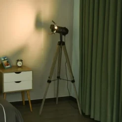 Homcom Lampadaires Lampadaire Trépied Projecteur H140cm -Luminaires Soldes 202 lampadaire trepied projecteur h140cm 3