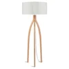 Good & Mojo Lampadaires Lampadaire Tripode Bambou Et Lin Naturel Blanc H160cm -Luminaires Soldes 202 lampadaire tripode bambou et lin naturel blanc h160cm