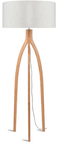 Good & Mojo Lampadaires Lampadaire Tripode Bambou Et Lin Naturel Blanc H160cm 13 Good & Mojo Lampadaires Lampadaire Tripode Bambou Et Lin Naturel Blanc H160cm -Luminaires Soldes 202 lampadaire tripode bambou et lin naturel blanc h160cm 5
