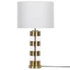 Beliani Lampes à Poser Lampe à Poser Blanche Et Dorée 63 Cm -Luminaires Soldes 202 lampe a poser blanche et doree 63 cm