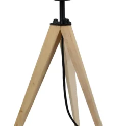 Tosel Lampes à Poser Lampe A Poser Bois Naturel Et Noir -Luminaires Soldes 202 lampe a poser bois naturel et noir 2