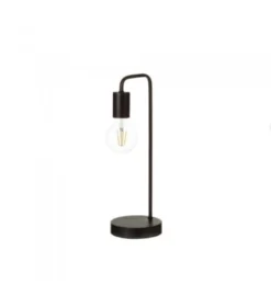 Wadiga Lampes à Poser Lampe à Poser Courbée En Bois Et Métal Noir H41cm