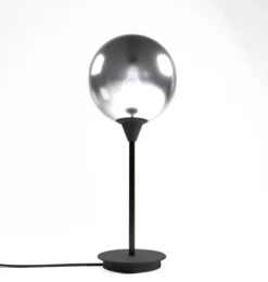 Potiron Paris Lampes à Poser Lampe à Poser Design En Métal Noir Et Verre Fumé -Luminaires Soldes 202 lampe a poser design en metal noir et verre fume 3