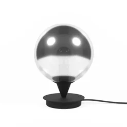 Potiron Paris Lampes à Poser Lampe à Poser Design En Métal Noir Et Verre Fumé