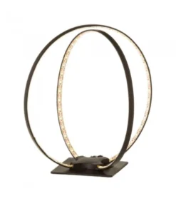Wadiga Lampes à Poser Lampe à Poser Double Cercle Lumineux Led Métal Noir