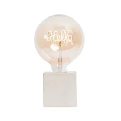 Junny Lampes à Poser Lampe à Poser En Béton Beige Avec Son Ampoule à Message