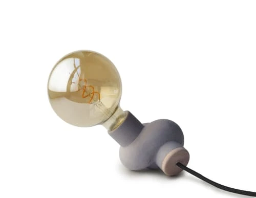 Gone's Lampes à Poser Lampe à Poser En Béton Et Bois Cordon Noir Ampoule LED Edison 4 Gone's Lampes à Poser Lampe à Poser En Béton Et Bois Cordon Noir Ampoule LED Edison – Image 2