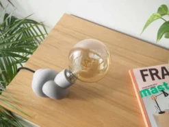 Gone's Lampes à Poser Lampe à Poser En Béton Et Bois Cordon Noir Ampoule LED Edison 10 Gone's Lampes à Poser Lampe à Poser En Béton Et Bois Cordon Noir Ampoule LED Edison -Luminaires Soldes 202 lampe a poser en beton et bois cordon noir ampoule led edison 2