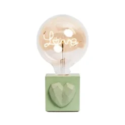 Junny Lampes à Poser Lampe à Poser En Béton Bleu Pétrole Avec Son Ampoule à Message -Luminaires Soldes 202 lampe a poser en beton vert avec son ampoule a message