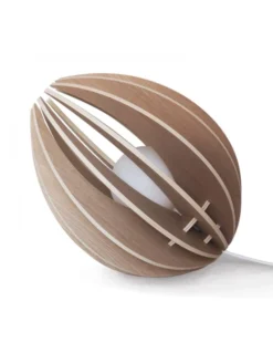 Gone's Lampes à Poser Lampe à Poser En Bois Avec Fil Blanc Et Ampoule