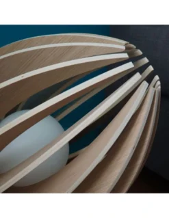 Gone's Lampes à Poser Lampe à Poser En Bois Avec Fil Blanc Et Ampoule -Luminaires Soldes 202 lampe a poser en bois avec fil blanc et ampoule 3