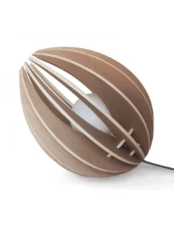 Gone's Lampes à Poser Lampe à Poser En Bois Avec Fil Noir Et Ampoule