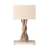 Coc'art Lampes à Poser Lampe à Poser En Bois Blanc Cassé -Luminaires Soldes 202 lampe a poser en bois blanc casse