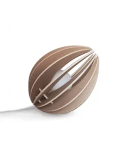 Gone's Lampes à Poser Lampe à Poser En Bois Chêne Naturel Avec Fil Blanc -Luminaires Soldes 202 lampe a poser en bois chene naturel avec fil blanc 3