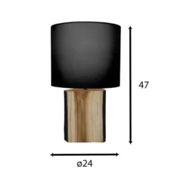 Pirouette Paris Lampes à Poser Lampe à Poser En Bois De Suar Abat-jour Noir -Luminaires Soldes 202 lampe a poser en bois de suar abat jour noir 3