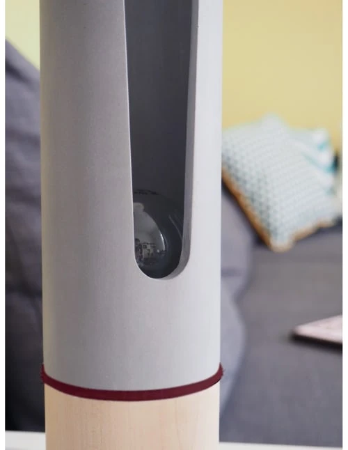 Gone's Lampes à Poser Lampe à Poser En Bois Et Béton, Anneau Feutrine Bordeaux 4 Gone's Lampes à Poser Lampe à Poser En Bois Et Béton, Anneau Feutrine Bordeaux – Image 2