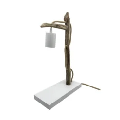 Coc'art Lampes à Poser Lampe à Poser En Bois Recyclé Blanc