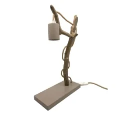 Coc'art Lampes à Poser Lampe à Poser En Bois Recyclé Gris -Luminaires Soldes 202 lampe a poser en bois recycle taupe 5