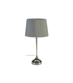 Wadiga Lampes à Poser Lampe à Poser En Métal Argenté Et Abat-jour Blanc H45cm -Luminaires Soldes 202 lampe a poser en metal argente et abat jour gris h45cm