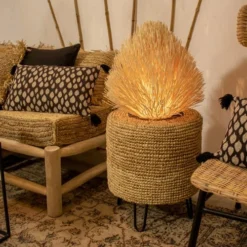 Now’s Home Lampes à Poser Lampe à Poser En Rotin H47 -Luminaires Soldes 202 lampe a poser en rotin h47 4