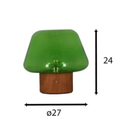 Pirouette Paris Lampes à Poser Lampe à Poser En Verre Base En Métal Effet Bois -Luminaires Soldes 202 lampe a poser en verre base en metal effet bois 3