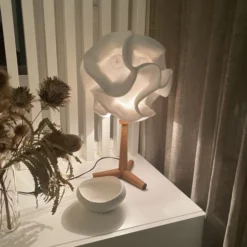 Now’s Home Lampes à Poser Lampe à Poser En Zipper Ivoire Pied En Teck H64 -Luminaires Soldes 202 lampe a poser en zipper ivoire pied en teck h64 4