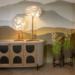 Now’s Home Lampes à Poser Lampe à Poser En Zipper Ivoire Pied En Teck H94 -Luminaires Soldes 202 lampe a poser en zipper ivoire pied en teck h94 3