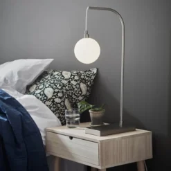 Markslöjd Lampes à Poser Lampe à Poser Métal Argent/verre Opalin H60cm -Luminaires Soldes 202 lampe a poser metal argent verre opalin h60cm 4