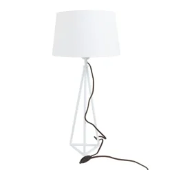 Zago Lampes à Poser Lampe à Poser Métal Et Tissu Blanc